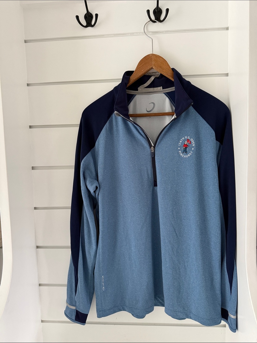 Men's Zero Restriction Blue Quarter-Zip Golf Performance Sweater